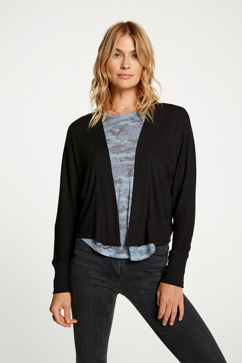 Cozy Rib Drop Shoulder Open Cardigan WOMENS - chaserbrand