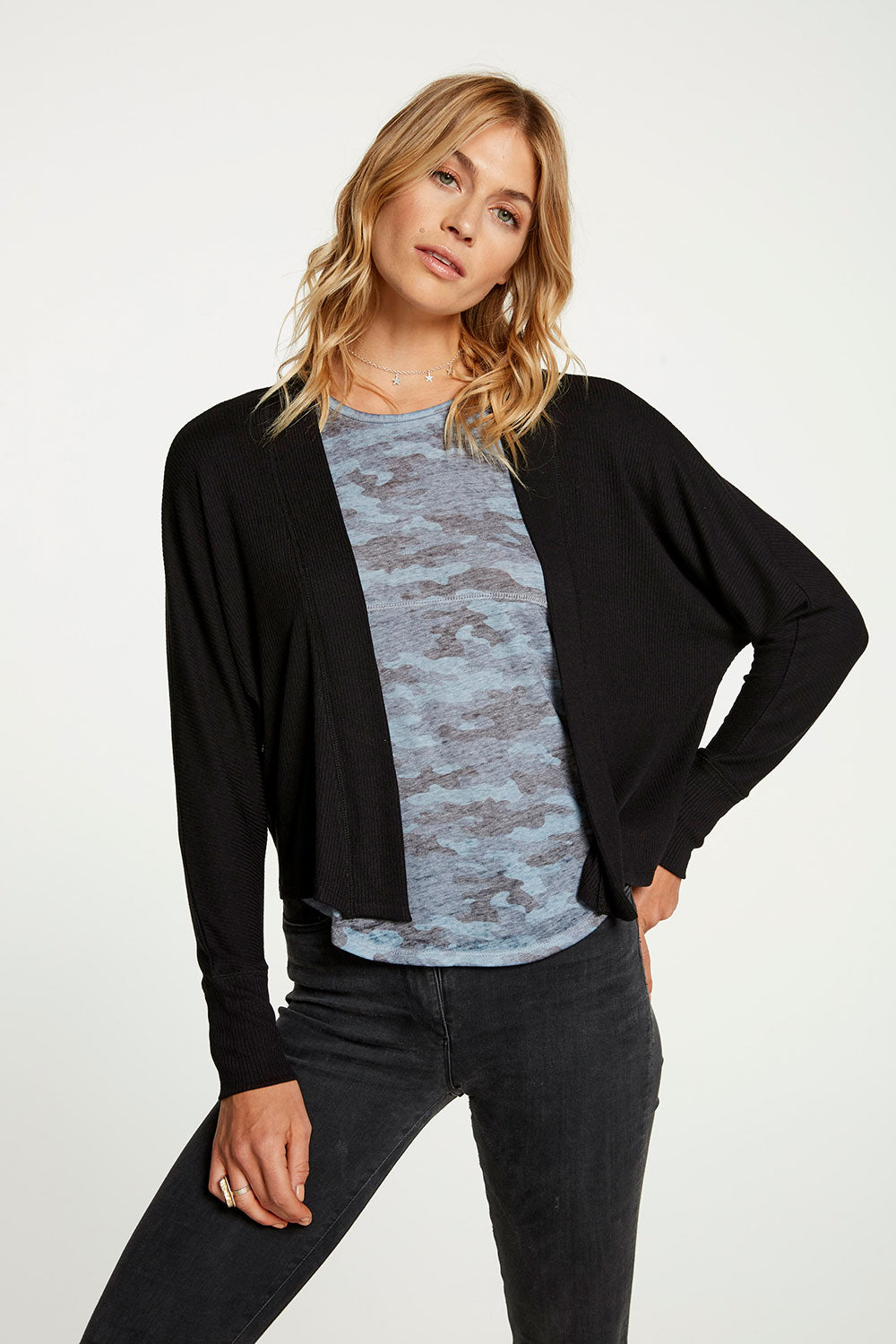 Cozy Rib Drop Shoulder Open Cardigan WOMENS - chaserbrand