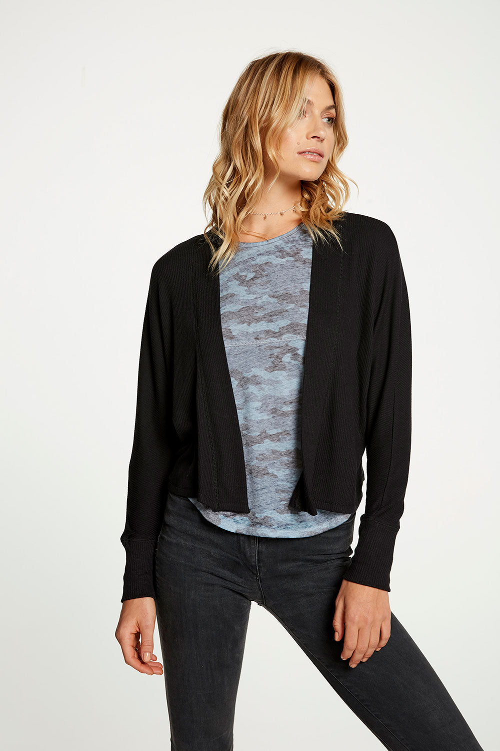 Cozy Rib Drop Shoulder Open Cardigan WOMENS - chaserbrand