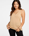 Linen Jersey V Neck Muscle Tank WOMENS - chaserbrand