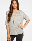 Linen Jersey Cropped Short Sleeve Boxy Hi Lo Tee WOMENS - chaserbrand