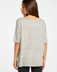 Linen Jersey Cropped Short Sleeve Boxy Hi Lo Tee WOMENS - chaserbrand