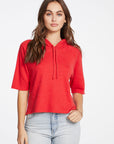 Linen French Terry 3/4 Sleeve Raglan Pullover Hoodie WOMENS - chaserbrand
