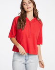 Linen French Terry 3/4 Sleeve Raglan Pullover Hoodie WOMENS - chaserbrand