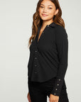 Linen Rib Mixed Poplin Button Down WOMENS - chaserbrand