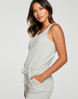 Poor Boy Rib Double Scoop Tank Romper WOMENS - chaserbrand