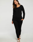 Linen French Terry Long Sleeve Raw Edge Raglan Pullover WOMENS - chaserbrand