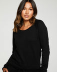 Linen French Terry Long Sleeve Raw Edge Raglan Pullover WOMENS - chaserbrand