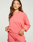 Slub French Terry Rolled Sleeve Pullover Hoodie WOMENS - chaserbrand