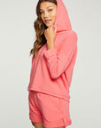Slub French Terry Rolled Sleeve Pullover Hoodie WOMENS - chaserbrand