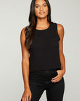 Heirloom Wovens Cropped Pocket Muscle Tank WOMENS - chaserbrand