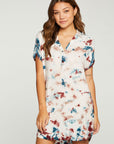 Heirloom Wovens Rolled Short Sleeve Button Down Mini Dress WOMENS - chaserbrand