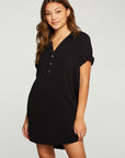 Heirloom Wovens Rolled Short Sleeve Button Down Mini Dress WOMENS - chaserbrand