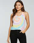 rPET Vintage Jersey Cropped Scoop Neck Racerback Tank WOMENS - chaserbrand