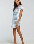 rPET Cozy Knit Short Sleeve V Neck Hi Lo Shirttail Dress WOMENS - chaserbrand