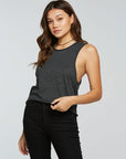 Triblend Jersey Cropped Dropped Armhole Hi Lo Racerback Tank WOMENS - chaserbrand