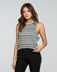 Triblend Jersey Cropped Dropped Armhole Hi Lo Racerback Tank WOMENS - chaserbrand