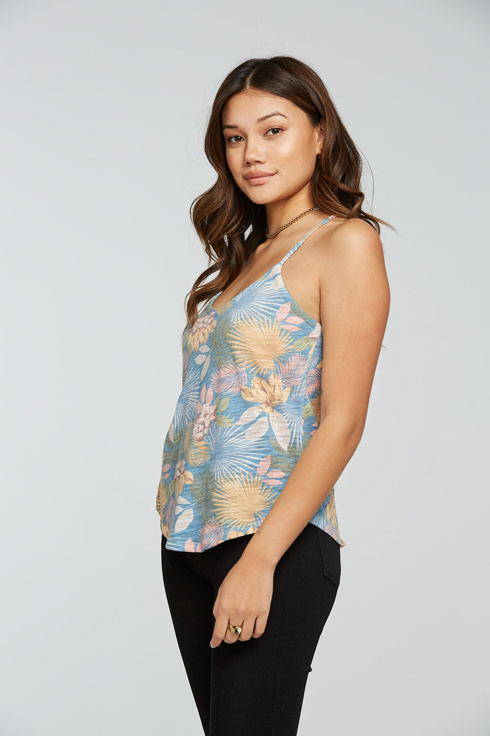 Slub Jersey V Neck Knot Back Shirttail Cami WOMENS - chaserbrand