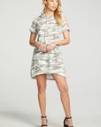 Cashmere Fleece Vented Short Sleeve Hooded Hi Lo Mini Dress WOMENS - chaserbrand