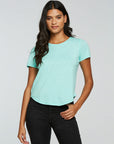 Gauze Jersey Short Sleeve Hi Lo Shirttail Tee WOMENS - chaserbrand