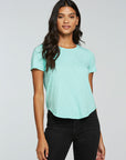 Gauze Jersey Short Sleeve Hi Lo Shirttail Tee WOMENS - chaserbrand