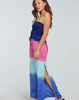 Stretch Silky Basics Smocked Strapless Side Slit Wide Leg Jumpsuit WOMENS - chaserbrand