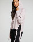 Linen French Terry Long Sleeve Side Tie Batwing Pullover Hoodie WOMENS - chaserbrand