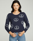 Cotton Blend Intarsia Sweater WOMENS chaserbrand