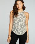 Recycled Vintage Jersey Shirttail Ruffle Racer Back Tank WOMENS chaserbrand