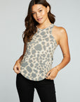 Recycled Vintage Jersey Shirttail Ruffle Racer Back Tank WOMENS chaserbrand