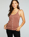 Recycled Vintage Rib Snap Front Tank WOMENS chaserbrand