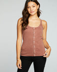 Recycled Vintage Rib Snap Front Tank WOMENS chaserbrand