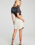 Recycled Cozy Rib Smocked Hi Lo Shirttail Skirt WOMENS chaserbrand