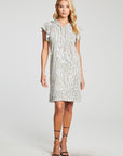 Linen French Terry Flutter Sleeve Hooded Sweatshirt Dress WOMENS chaserbrand