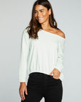 Slub French Terry Long Sleeve Pullover With Shirred Body Hem WOMENS chaserbrand