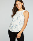 Slub Jersey Deep Ruffle V Back Shirttail Tank WOMENS chaserbrand