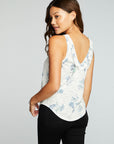 Slub Jersey Deep Ruffle V Back Shirttail Tank WOMENS chaserbrand