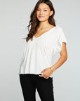 Gauze Jersey Short Sleeve Shirred Raglan Lake Top WOMENS chaserbrand