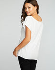 Gauze Jersey Short Sleeve Shirred Raglan Lake Top WOMENS chaserbrand