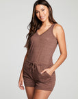 Triblend Jersey Double V Tank Shorts Romper WOMENS chaserbrand