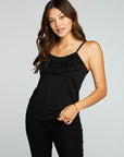 Linen Jersey Strappy Ruffle Cami WOMENS chaserbrand