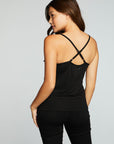Linen Jersey Strappy Ruffle Cami WOMENS chaserbrand