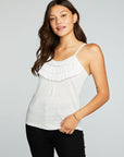 Linen Jersey Strappy Ruffle Cami WOMENS chaserbrand