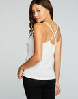 Linen Jersey Strappy Ruffle Cami WOMENS chaserbrand