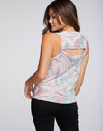 Recycled Vintage Jersey Slit Back Hi Lo Muscle Tank WOMENS chaserbrand