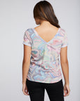 Recycled Vintage Jersey Double V Hi Lo Pocket Tee with Rolled Sleeves WOMENS chaserbrand