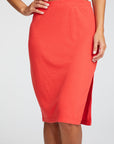 Linen Rib Midi Rib Pencil Skirt with Slit WOMENS chaserbrand