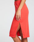 Linen Rib Midi Rib Pencil Skirt with Slit WOMENS chaserbrand