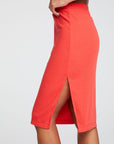 Linen Rib Midi Rib Pencil Skirt with Slit WOMENS chaserbrand