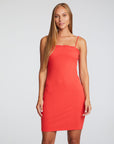Linen Rib Ruffle Cami Body Con Dress WOMENS chaserbrand